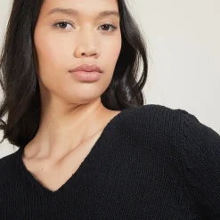 Maison Montagut Pull Col V En Laine Et Soie - Blovis><noscript><img width=