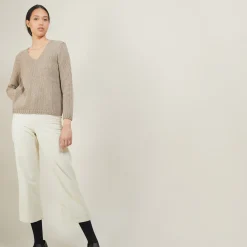 Maison Montagut Pull Col V En Laine Et Soie - Blovis><noscript><img width=