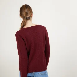 Maison Montagut Pull Col V En Laine Et Soie - Blovis><noscript><img width=