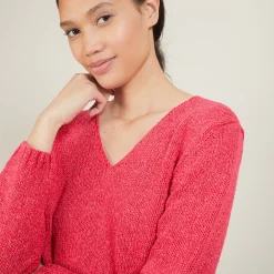 Maison Montagut Pull Col V En Laine Et Soie - Blovis><noscript><img width=