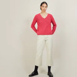 Maison Montagut Pull Col V En Laine Et Soie - Blovis><noscript><img width=