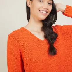 Maison Montagut Pull Col V En Laine Et Soie - Blovis><noscript><img width=