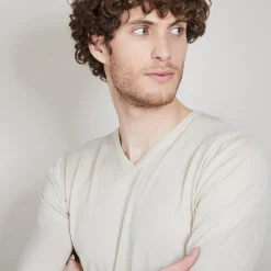 Maison Montagut Pull Col V En Laine Et Soie - Basil><noscript><img width=