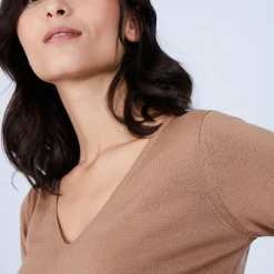 Maison Montagut Pull Col V En Laine Merinos - Bahia><noscript><img width=