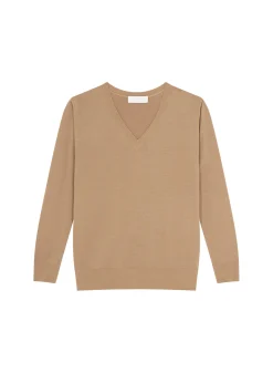 Maison Montagut Pull Col V En Laine Merinos - Arya><noscript><img width=