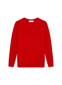 Maison Montagut Pull Col V En Laine Merinos - Arya><noscript><img width=