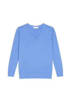 Maison Montagut Pull Col V En Laine Merinos - Arya><noscript><img width=