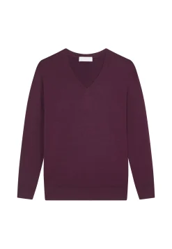 Maison Montagut Pull Col V En Laine Merinos - Arya><noscript><img width=