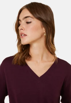 Maison Montagut Pull Col V En Laine Merinos - Arya><noscript><img width=