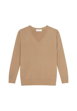 Maison Montagut Pull Col V En Laine Merinos - Arya><noscript><img width=