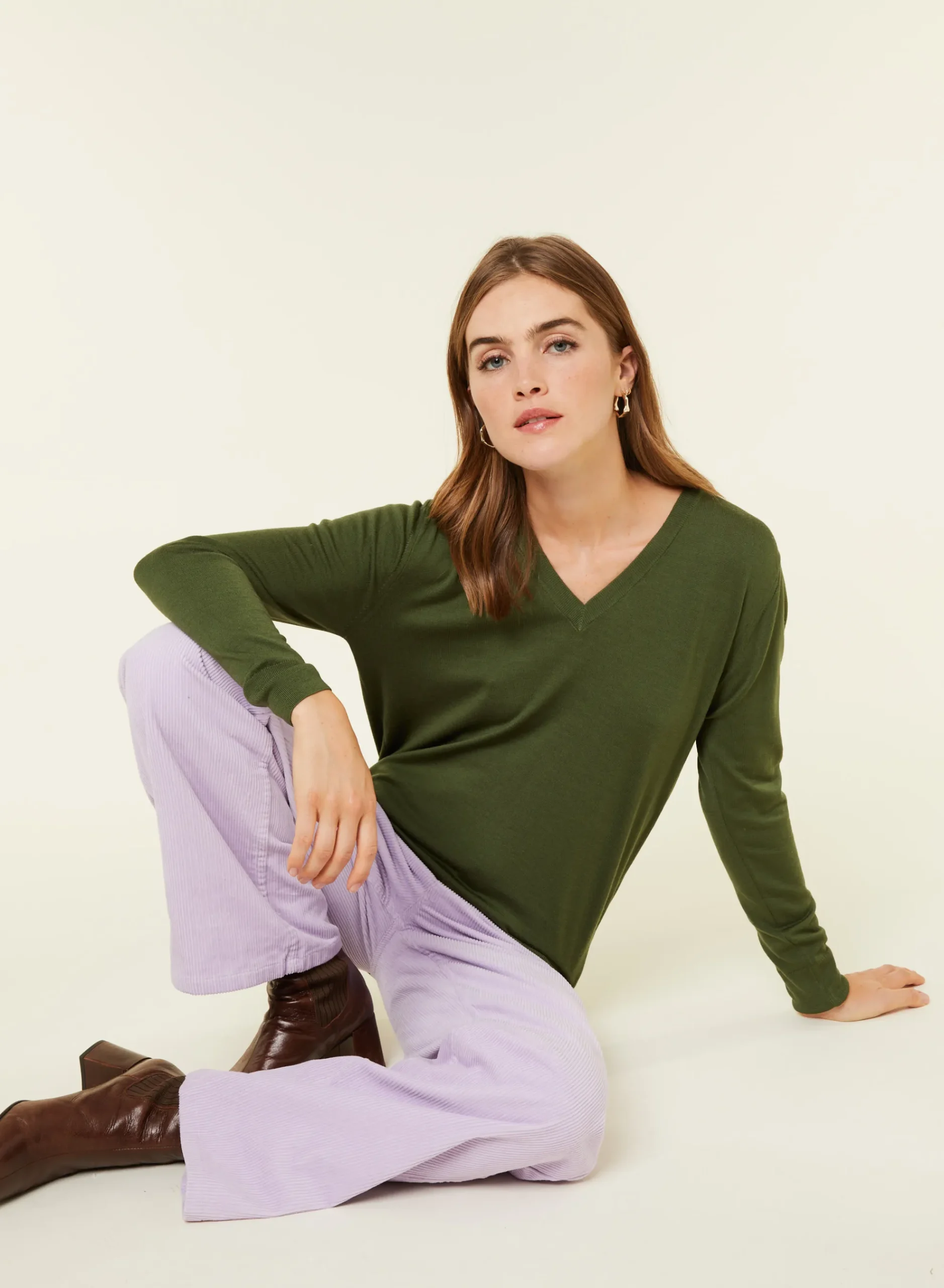 Maison Montagut Pull Col V En Laine Merinos - Arya>Femme Pulls