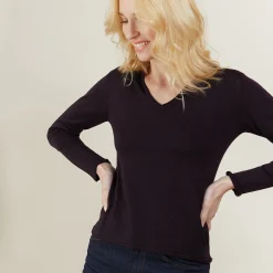 Maison Montagut Pull Col V En Laine Merinos - Gallieni><noscript><img width=