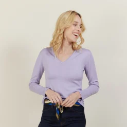 Maison Montagut Pull Col V En Laine Merinos - Gallieni><noscript><img width=