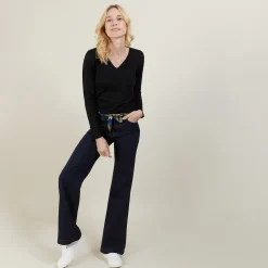 Maison Montagut Pull Col V En Laine Merinos - Gallieni><noscript><img width=