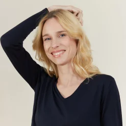 Maison Montagut Pull Col V En Laine Merinos - Gallieni><noscript><img width=