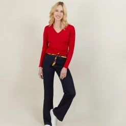 Maison Montagut Pull Col V En Laine Merinos - Gallieni><noscript><img width=