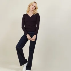 Maison Montagut Pull Col V En Laine Merinos - Gallieni><noscript><img width=