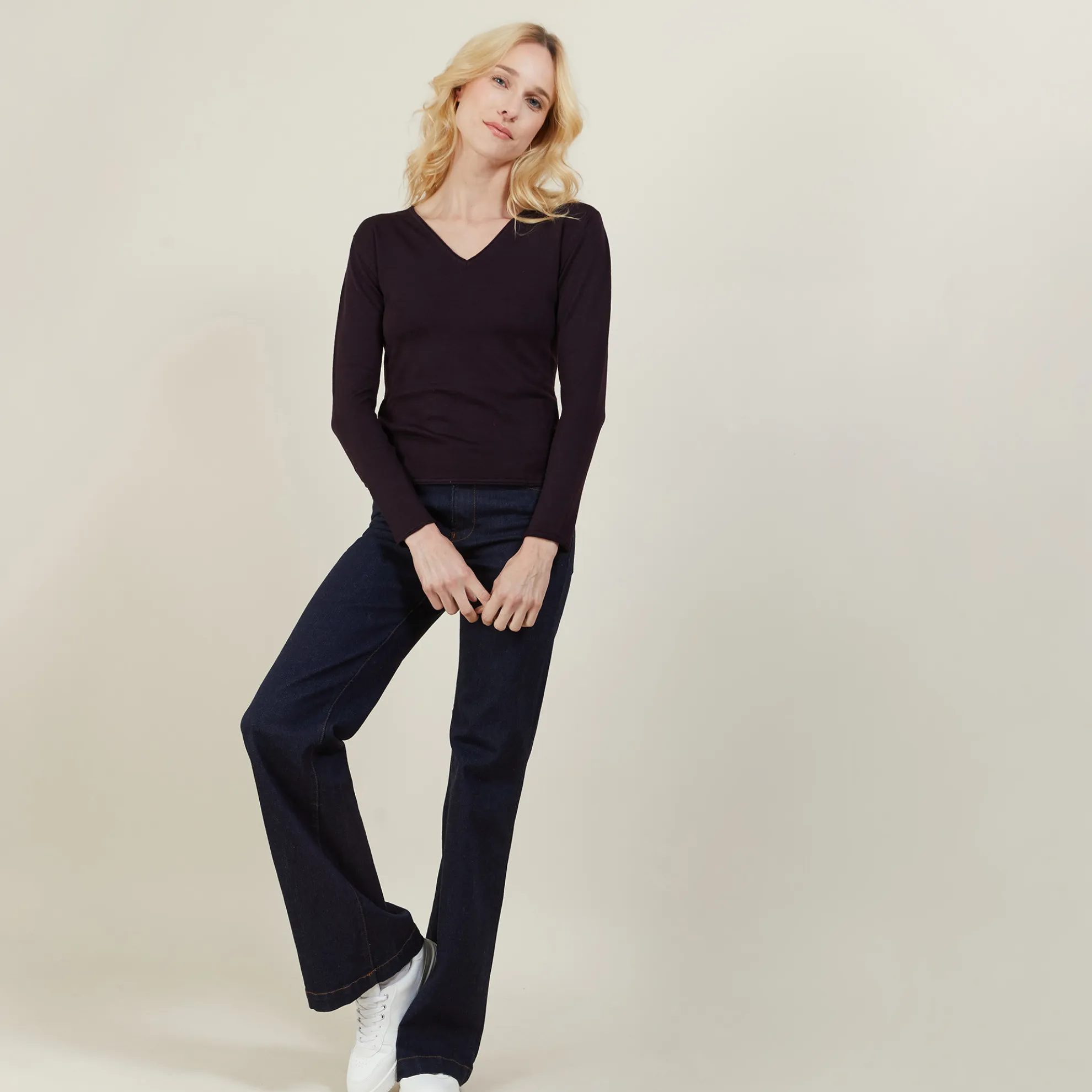 Maison Montagut Pull Col V En Laine Merinos - Gallieni>Femme Pulls