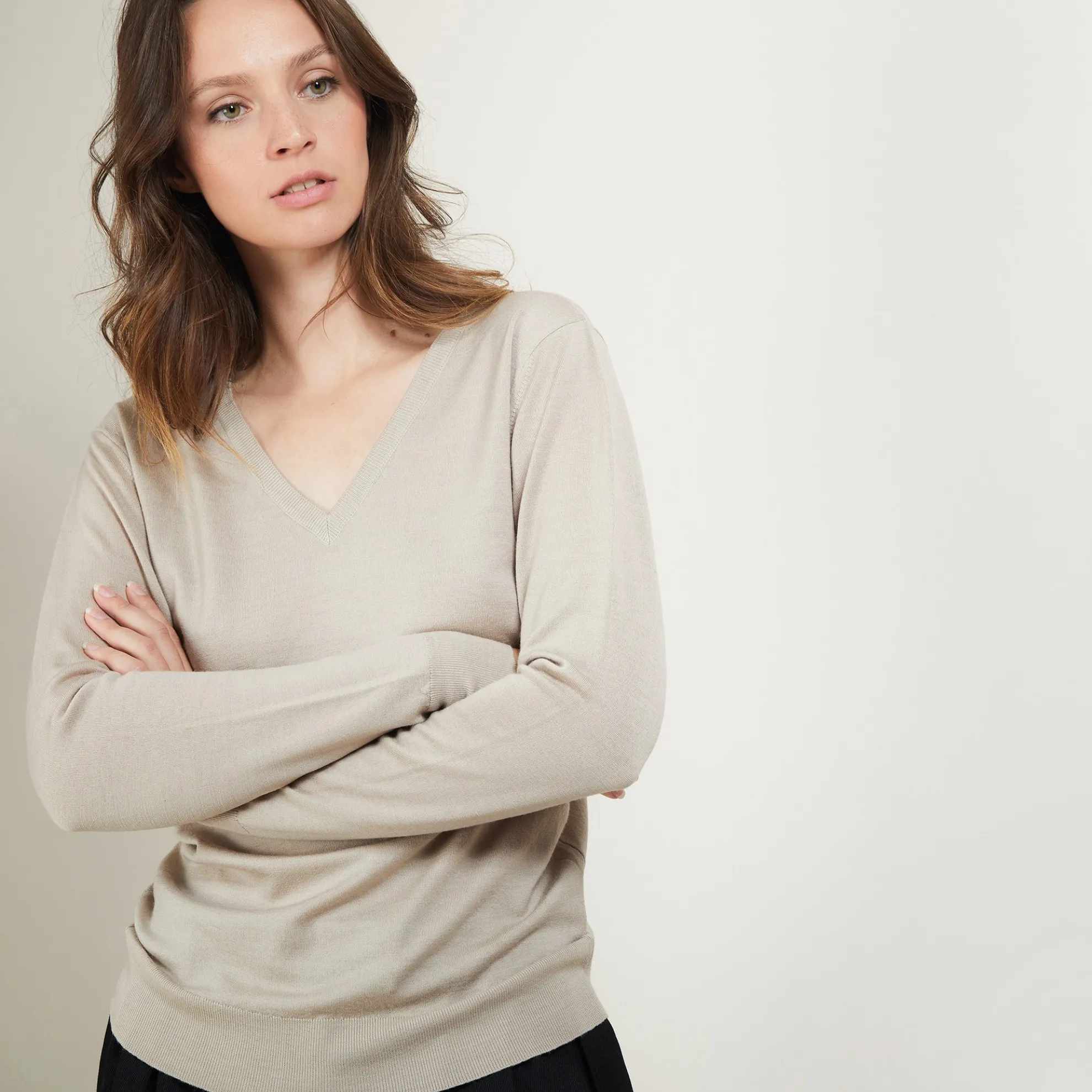 Maison Montagut Pull Col V En Laine Merinos - Boule>Femme Pulls