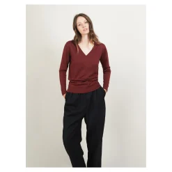 Maison Montagut Pull Col V En Laine Merinos - Boule><noscript><img width=