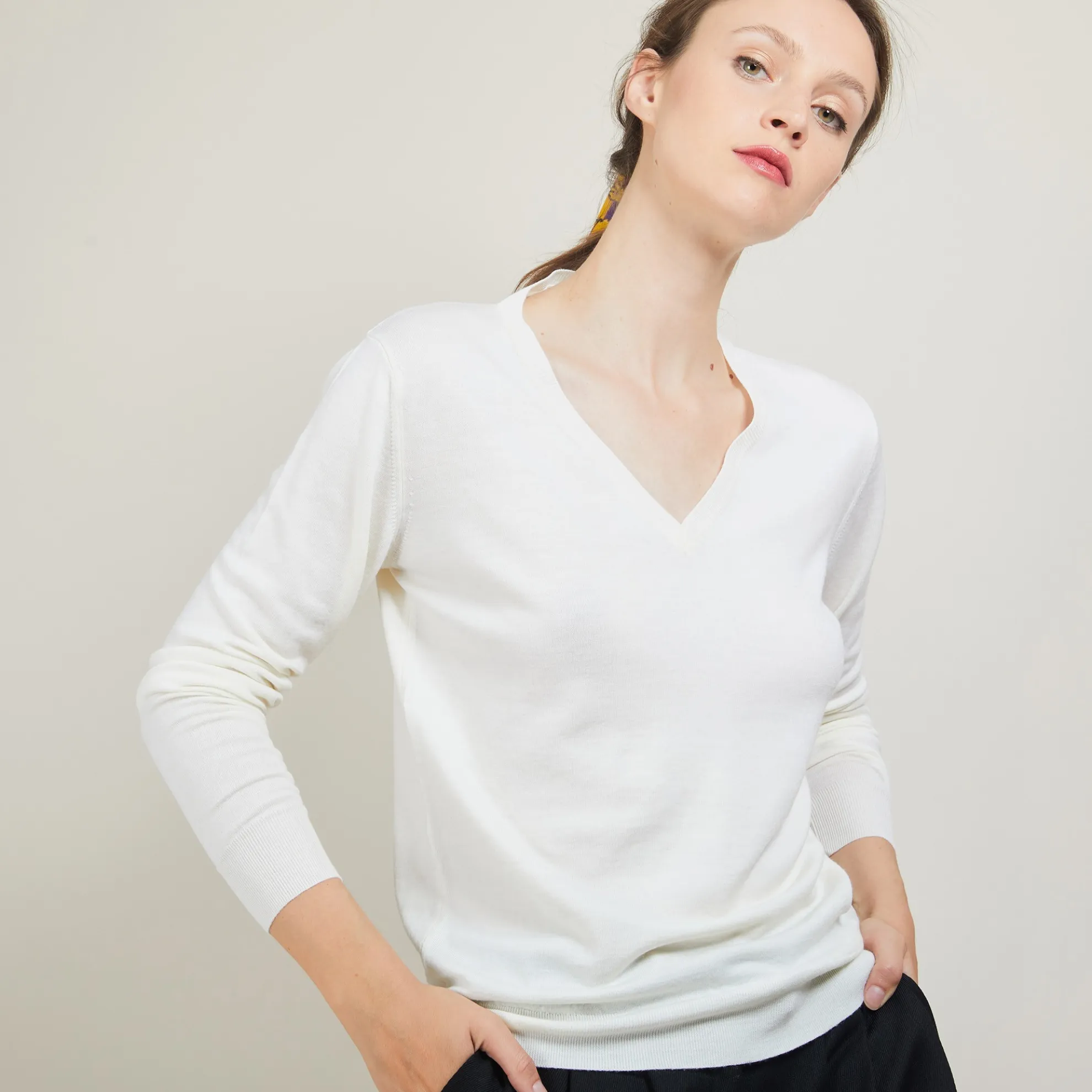 Maison Montagut Pull Col V En Laine Merinos - Boule>Femme Pulls