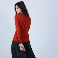 Maison Montagut Pull Col V En Laine Merinos - Barbara><noscript><img width=