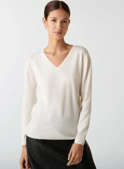 Maison Montagut Pull Col V En Laine Merinos Finitions Bord Cotes - Arya>Femme Pulls