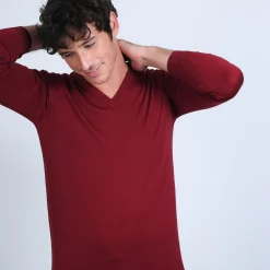 Maison Montagut Pull Col V En Laine Merinos - Badyss><noscript><img width=