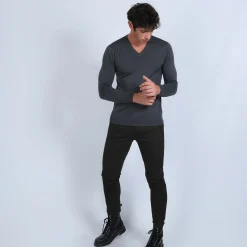 Maison Montagut Pull Col V En Laine Merinos - Badyss><noscript><img width=