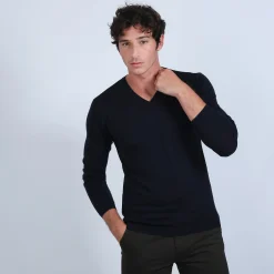 Maison Montagut Pull Col V En Laine Merinos - Badyss><noscript><img width=