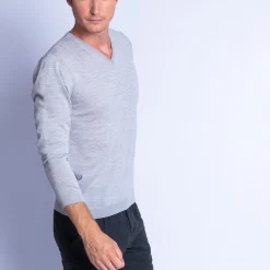 Maison Montagut Pull Col V En Laine Merinos - Fox>Homme Pulls