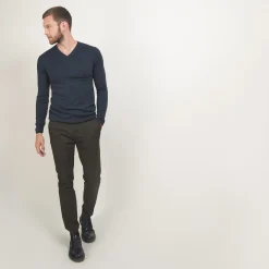 Maison Montagut Pull Col V En Laine Merinos - Badyss><noscript><img width=