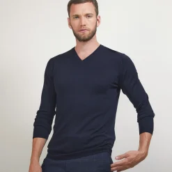 Maison Montagut Pull Col V En Laine Merinos - Badyss><noscript><img width=