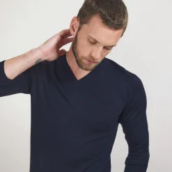 Maison Montagut Pull Col V En Laine Merinos - Badyss><noscript><img width=