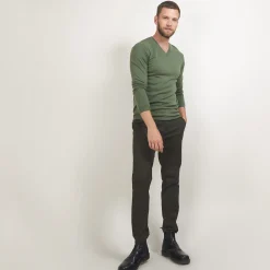 Maison Montagut Pull Col V En Laine Merinos - Badyss><noscript><img width=