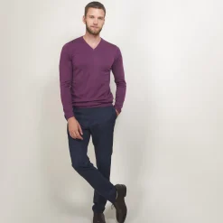 Maison Montagut Pull Col V En Laine Merinos - Badyss><noscript><img width=