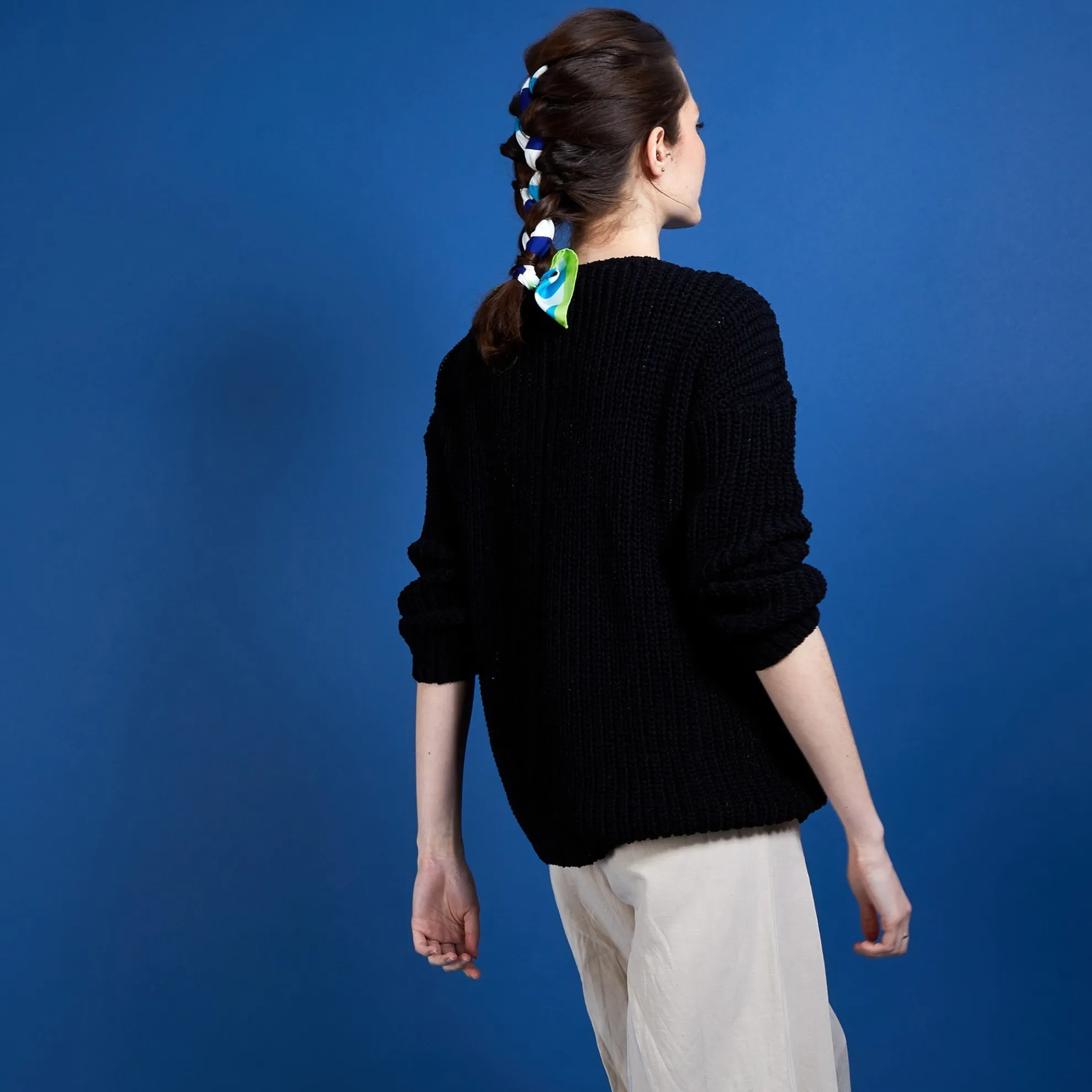 Maison Montagut Pull Col V En Maille Cotelee - Bulle>Femme Pulls