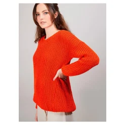 Maison Montagut Pull Col V En Maille Cotelee - Bulle><noscript><img width=