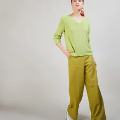 Maison Montagut Pull Col V En Soie Coton Et Laine - Blovis><noscript><img width=