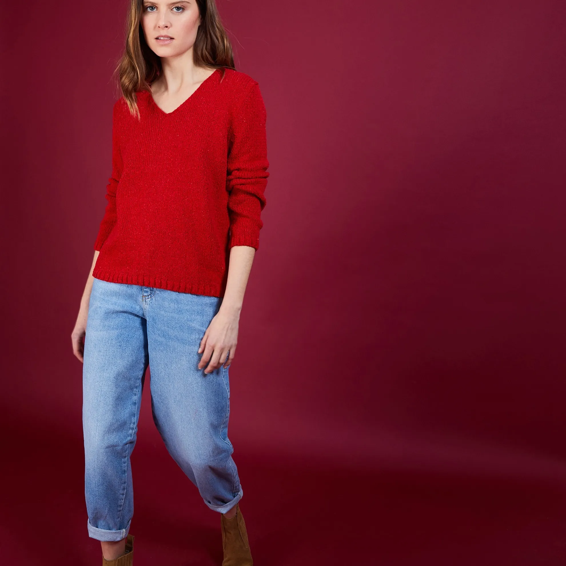 Maison Montagut Pull Col V En Soie Coton Et Laine - Blovis>Femme Pulls