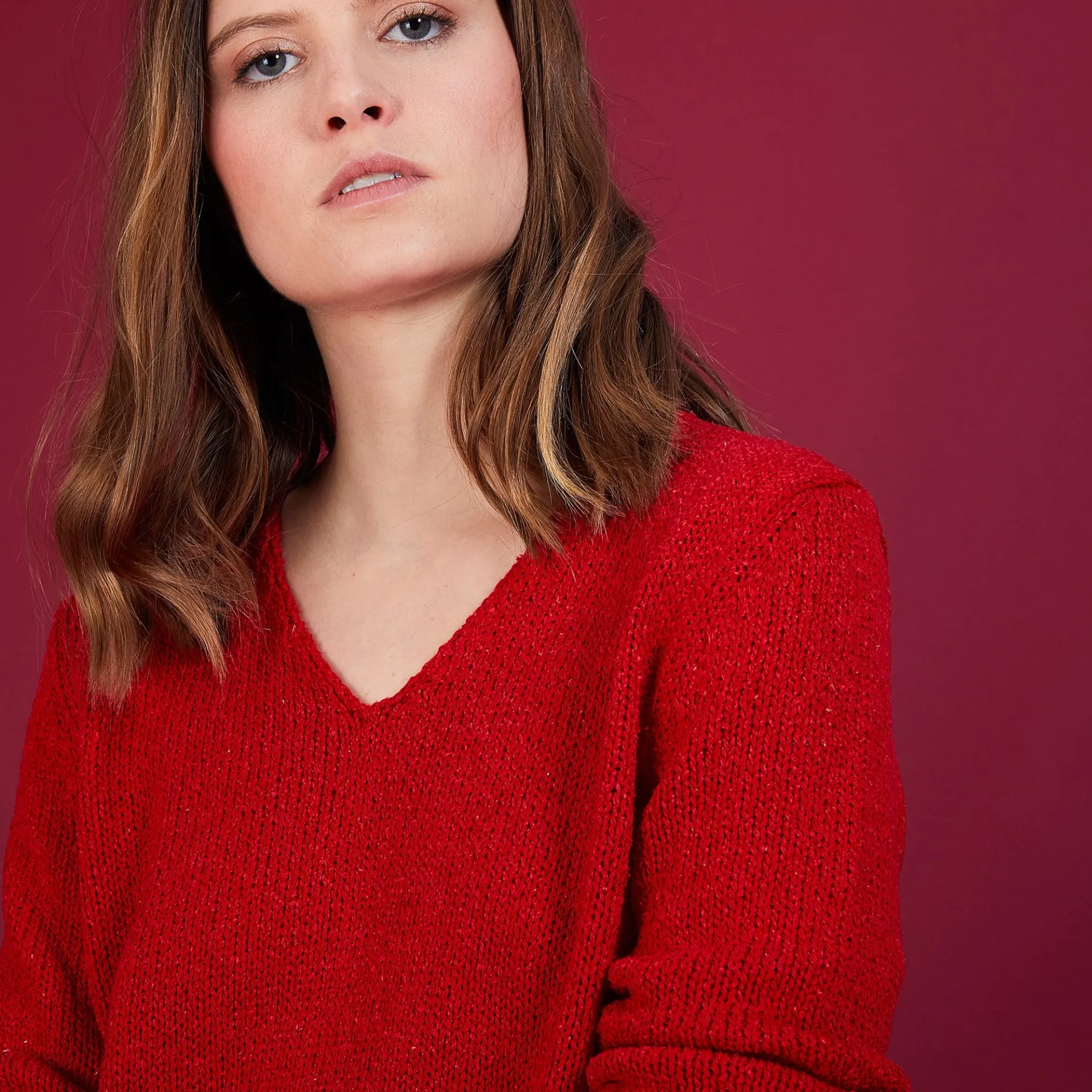 Maison Montagut Pull Col V En Soie Coton Et Laine - Blovis>Femme Pulls