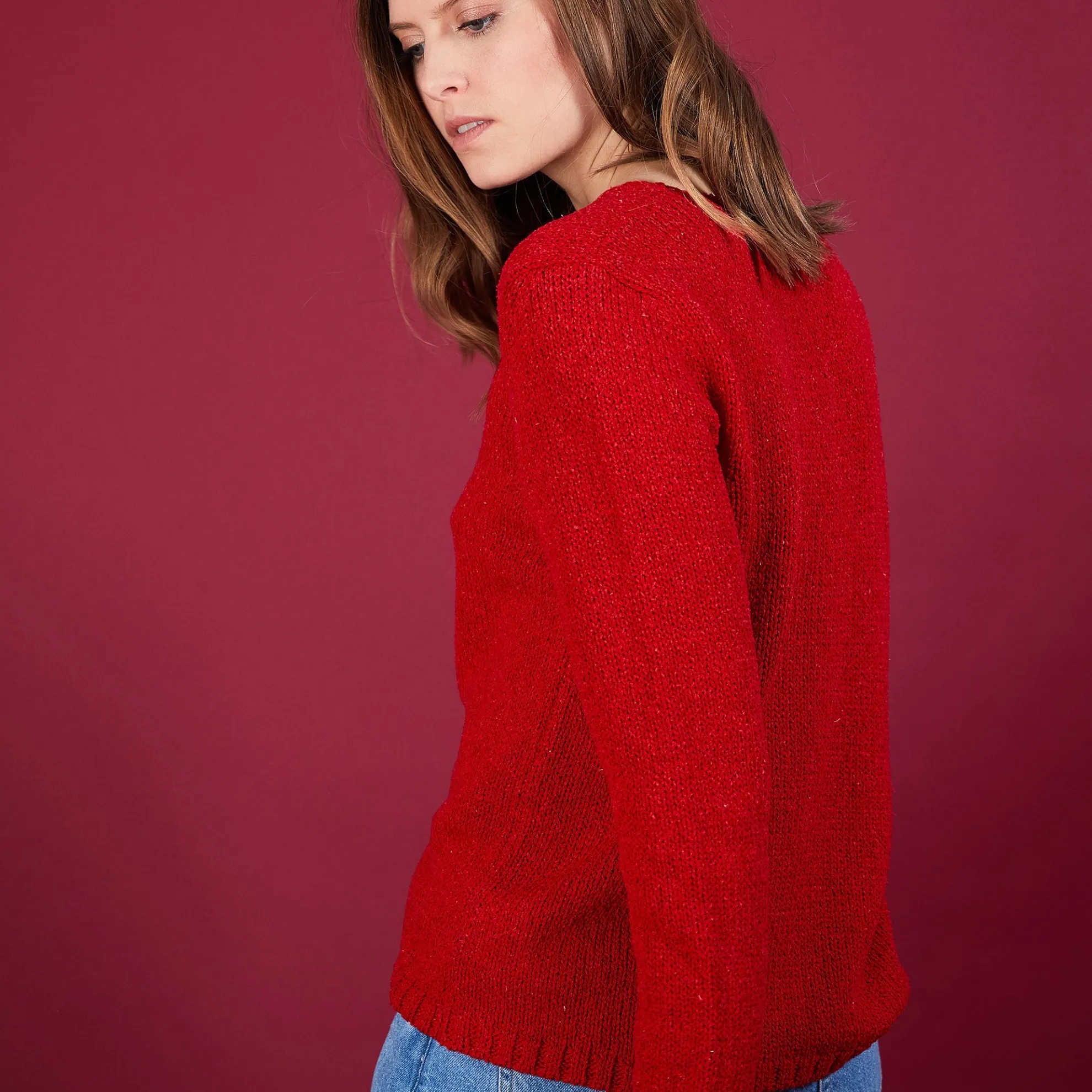 Maison Montagut Pull Col V En Soie Coton Et Laine - Blovis>Femme Pulls