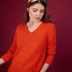 Maison Montagut Pull Col V En Soie Coton Et Laine - Blovis><noscript><img width=