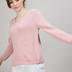 Maison Montagut Pull Col V En Soie Coton Et Laine - Blovis><noscript><img width=