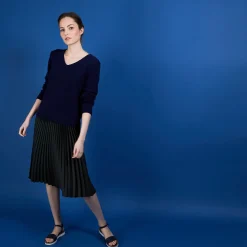 Maison Montagut Pull Col V En Soie Coton Et Laine - Blovis><noscript><img width=