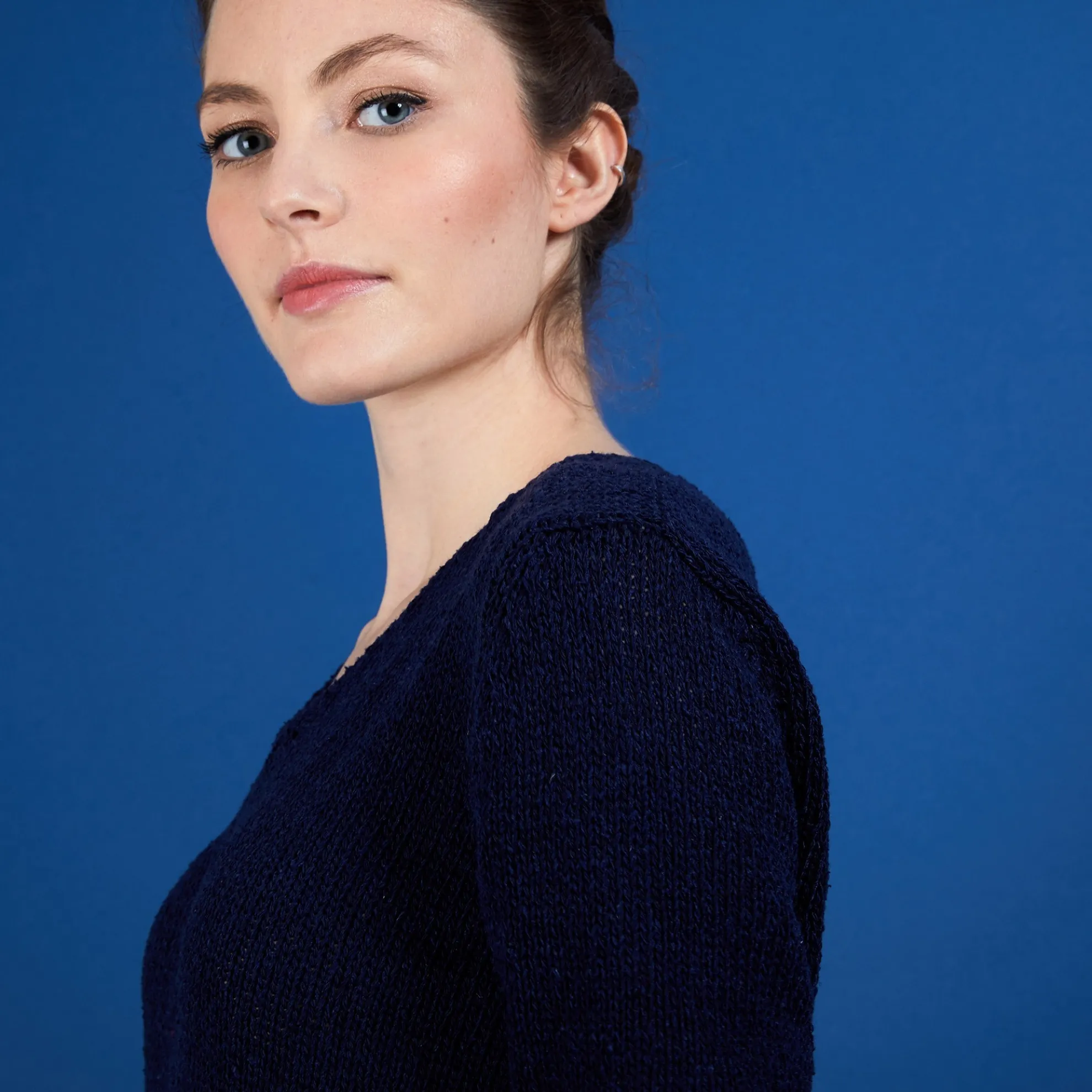 Maison Montagut Pull Col V En Soie Coton Et Laine - Blovis>Femme Pulls