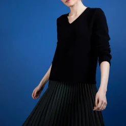 Maison Montagut Pull Col V En Soie Coton Et Laine - Blovis><noscript><img width=