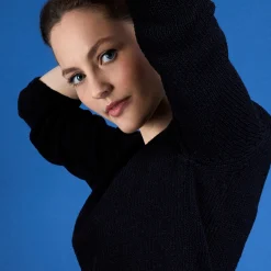 Maison Montagut Pull Col V En Soie Coton Et Laine - Blovis><noscript><img width=