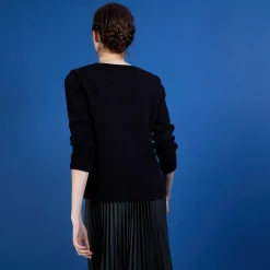 Maison Montagut Pull Col V En Soie Coton Et Laine - Blovis><noscript><img width=