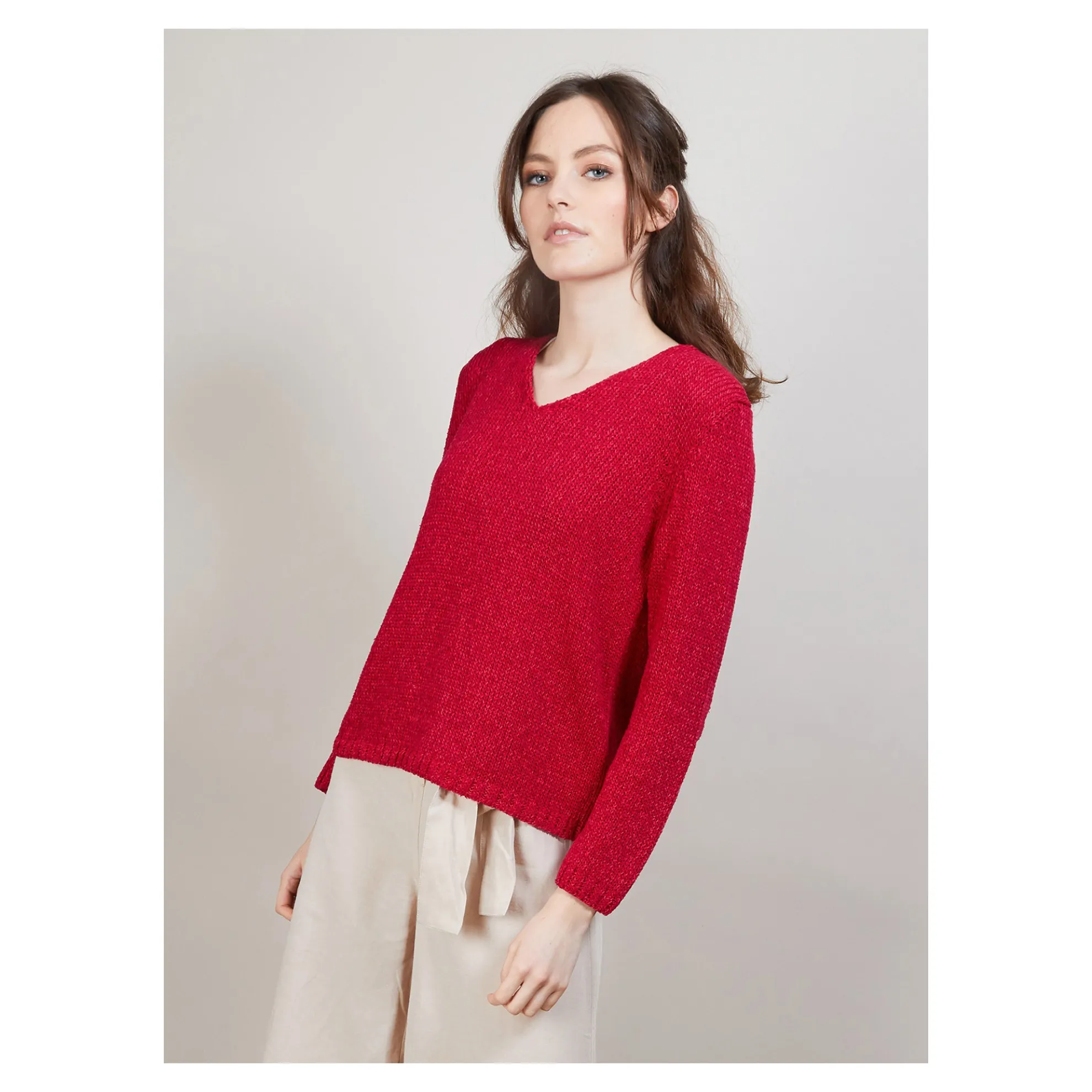 Maison Montagut Pull Col V En Soie Coton Et Laine - Blovis>Femme Pulls